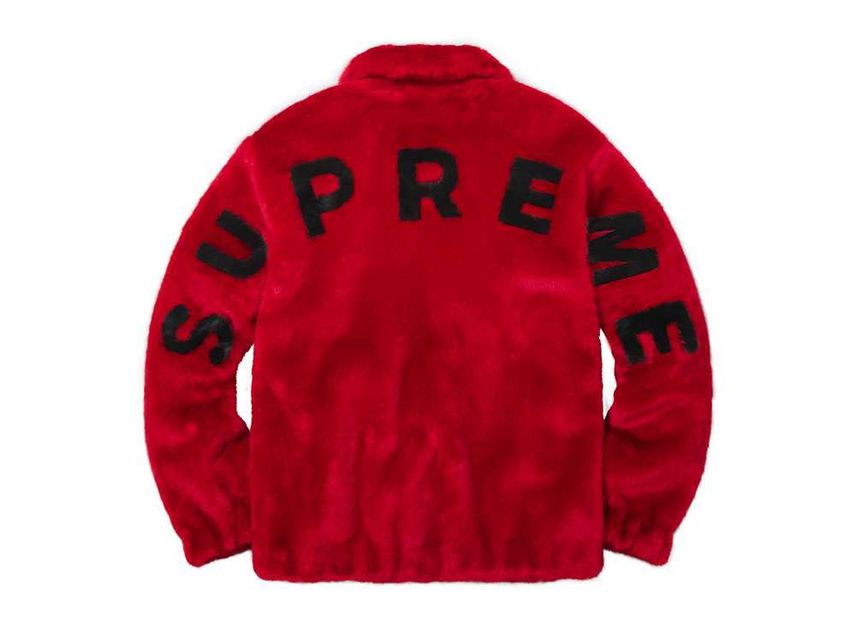 Supreme faux deals fur bomber red