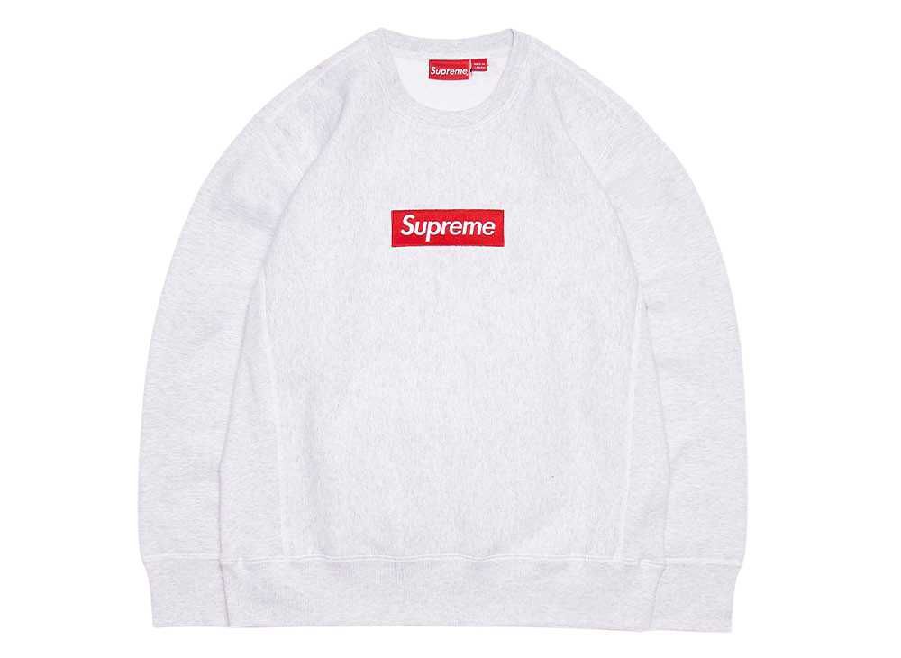 S supreme box logo sweatshirt ash greyAshg