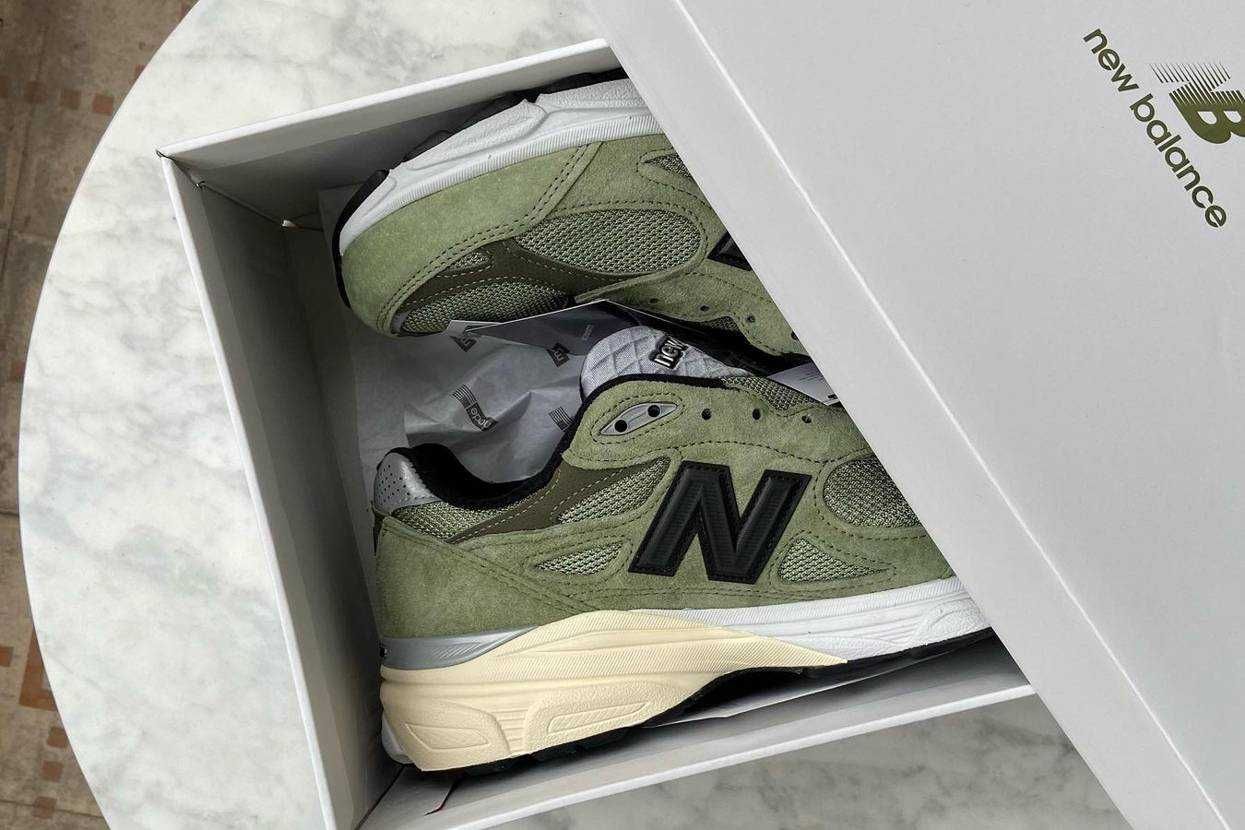 【スニダンで購入可】3/4先行・3/19発売 JJJJound × New Balance 990V3 "Green" 抽選/定価/販売店舗まとめ 4枚目