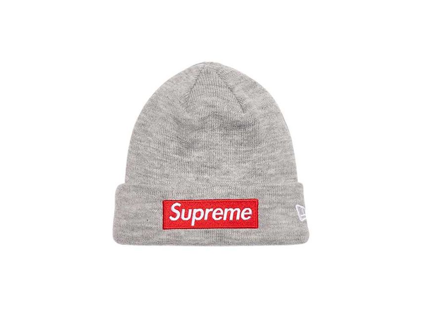 Supreme new era box logo beanie grey shop