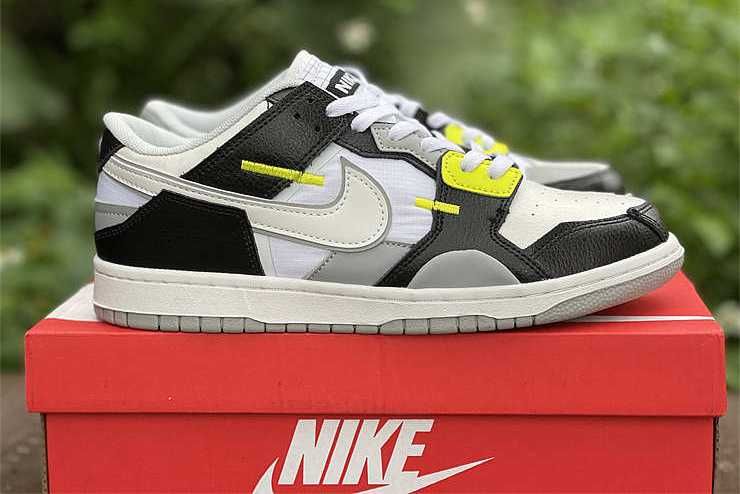 【スニダンで購入可】3/5発売 Nike Dunk Low Scrap "Black/White/Light Lemon Twist" 抽選/定価/販売店舗まとめ 4枚目