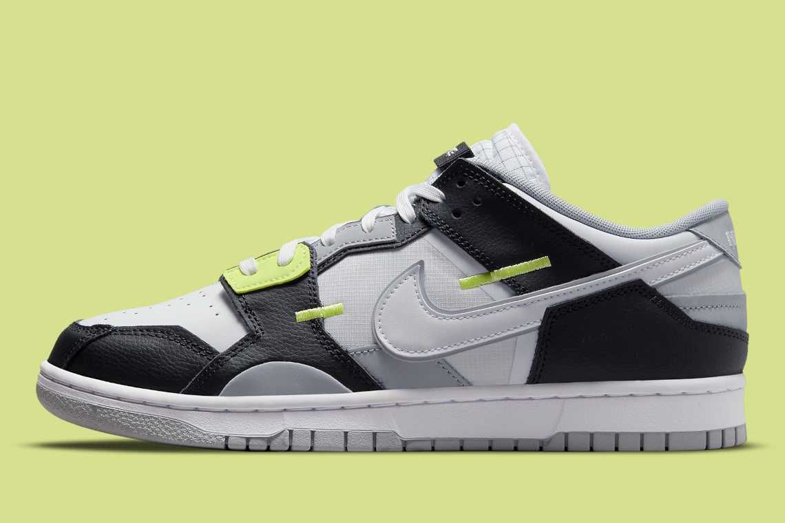 【スニダンで購入可】3/5発売 Nike Dunk Low Scrap "Black/White/Light Lemon Twist" 抽選/定価/販売店舗まとめ 6枚目