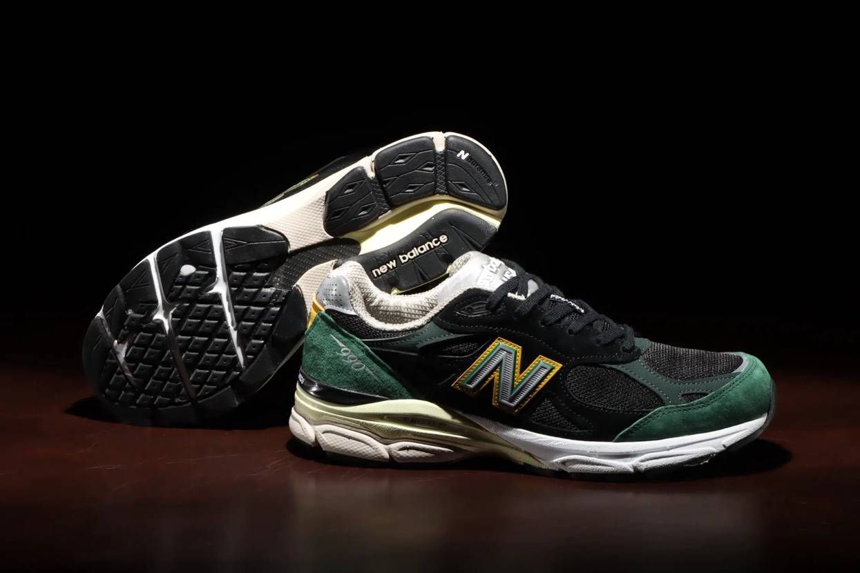 【販売リンクあり】3/5発売 New Balance M990CP3 990V3 "Black/Green/Yellow" 抽選/定価/販売店舗まとめ 2枚目