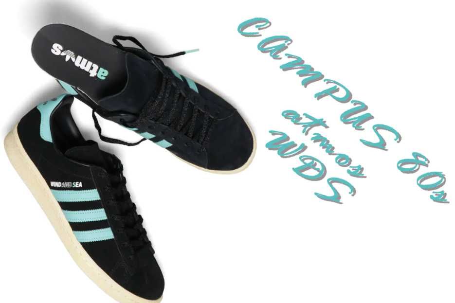 【スニダンで購入可】3/5発売 WIND AND SEA × atmos × adidas Originals Campus 80 抽選/定価/販売店舗まとめ 4枚目