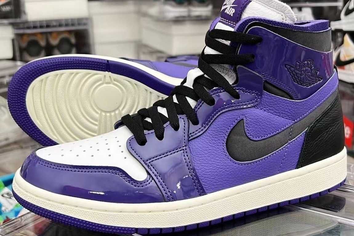 【販売リンクあり】海外3/13発売 Nike WMNS Air Jordan 1 High Zoom Comfort "Purple Patent" 抽選/定価/販売店舗まとめ 9枚目