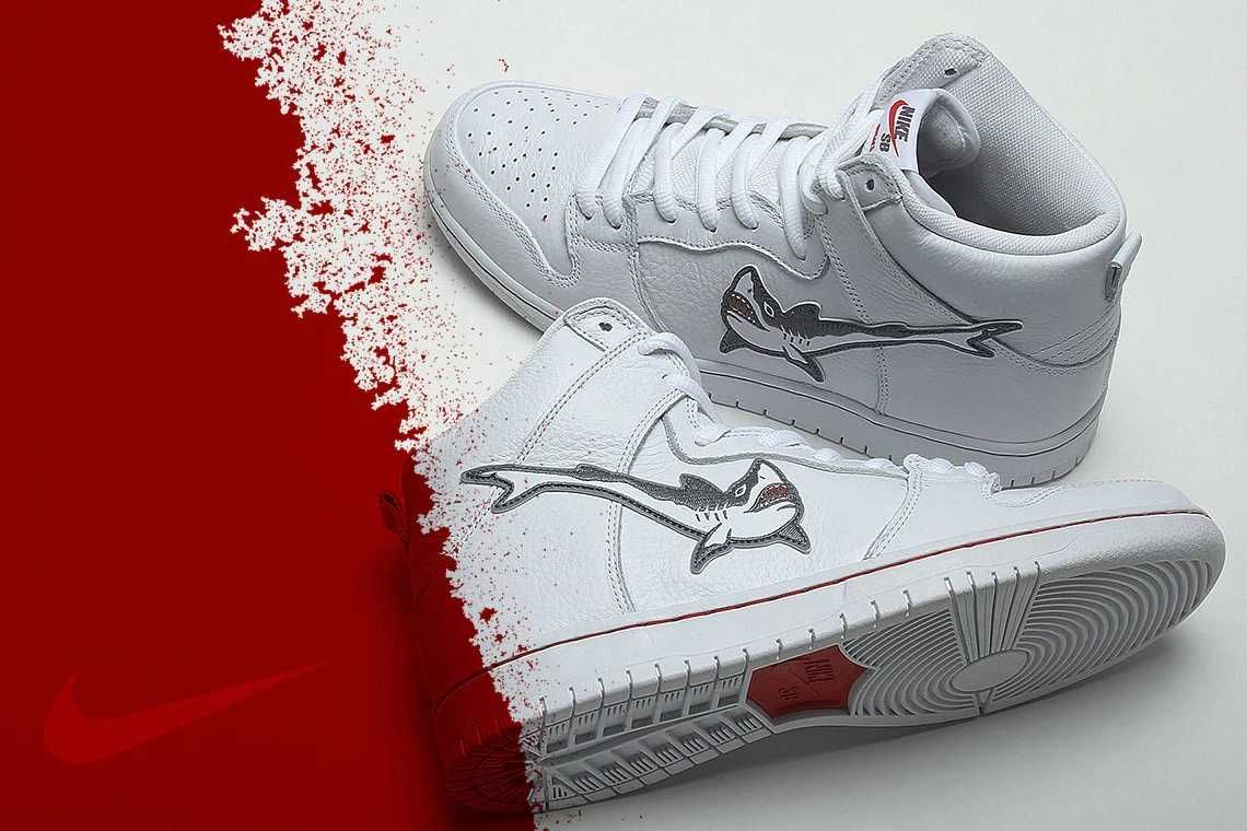 【スニダンで購入可】3/12発売 Oski × Nike SB Dunk High Pro ISO "White Shark" 抽選/定価/販売店舗まとめ 5枚目