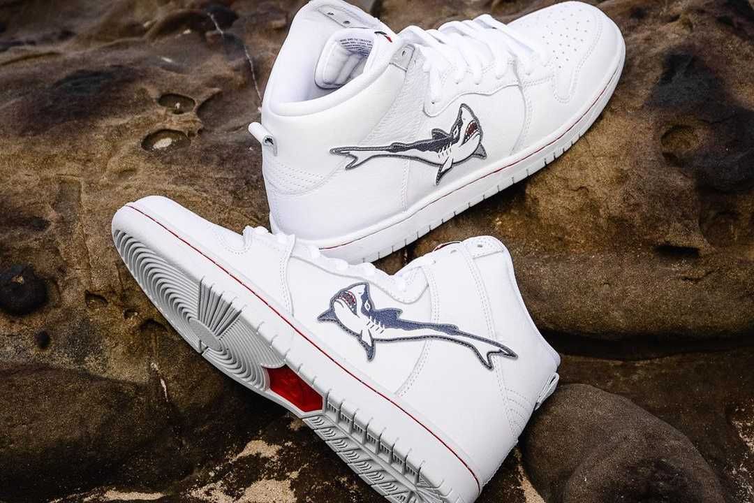 【スニダンで購入可】3/12発売 Oski × Nike SB Dunk High Pro ISO "White Shark" 抽選/定価/販売店舗まとめ 4枚目