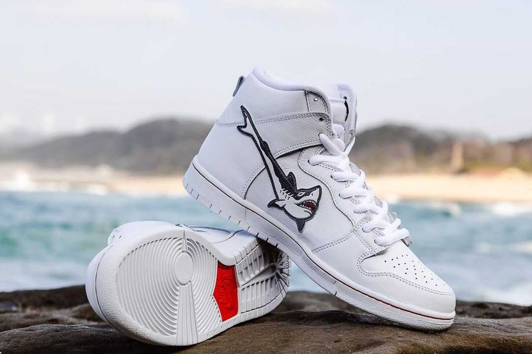 【スニダンで購入可】3/12発売 Oski × Nike SB Dunk High Pro ISO "White Shark" 抽選/定価/販売店舗まとめ 2枚目