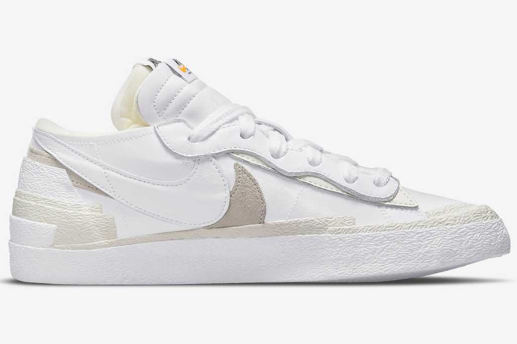 【スニダンで購入可】3/31発売 sacai × Nike Blazer Low "White Patent Leather" 抽選/定価/販売店舗まとめ 4枚目