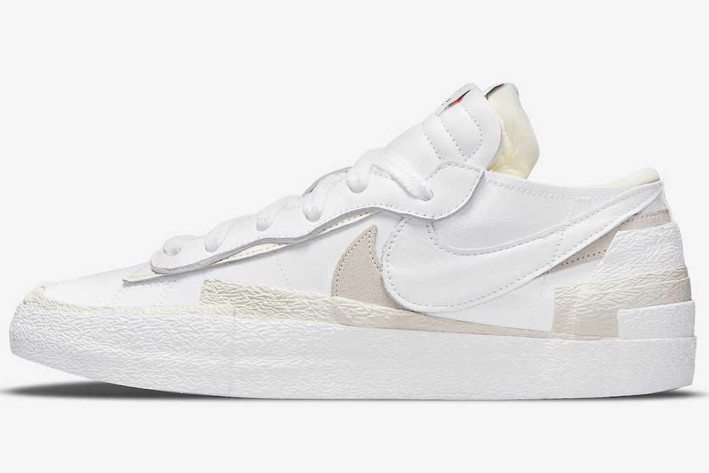 【スニダンで購入可】3/31発売 sacai × Nike Blazer Low "White Patent Leather" 抽選/定価/販売店舗まとめ 3枚目