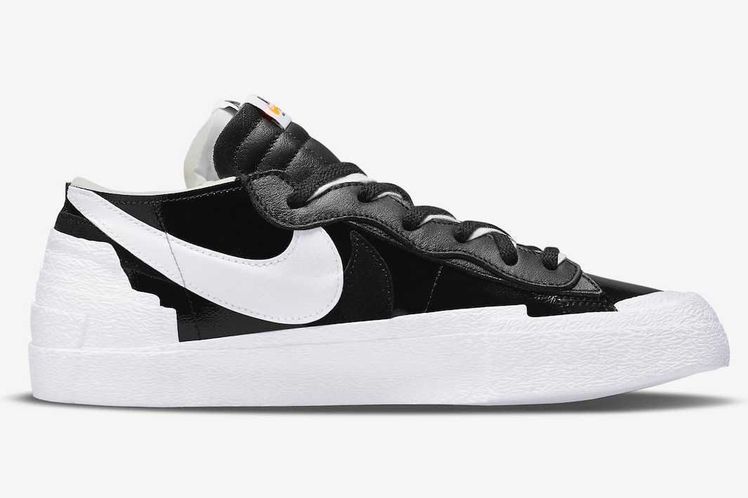 【スニダンで購入可】3/31発売 sacai × Nike Blazer Low "Black Patent Leather" 抽選/定価/販売店舗まとめ 4枚目