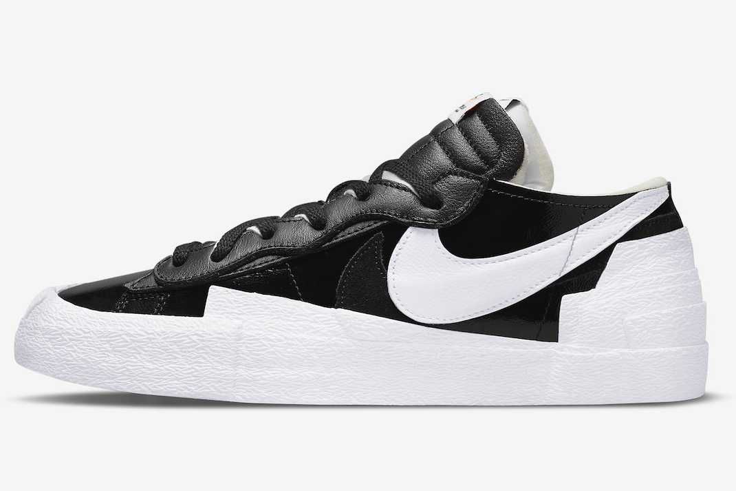 【スニダンで購入可】3/31発売 sacai × Nike Blazer Low "Black Patent Leather" 抽選/定価/販売店舗まとめ 3枚目