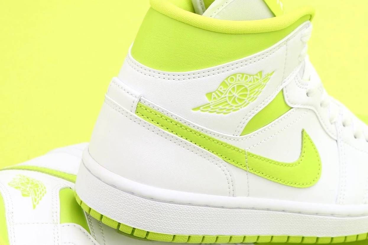 【販売リンクあり】近日発売 Nike WMNS Air Jordan 1 Mid "White Lime" 抽選/定価/販売店舗まとめ 3枚目