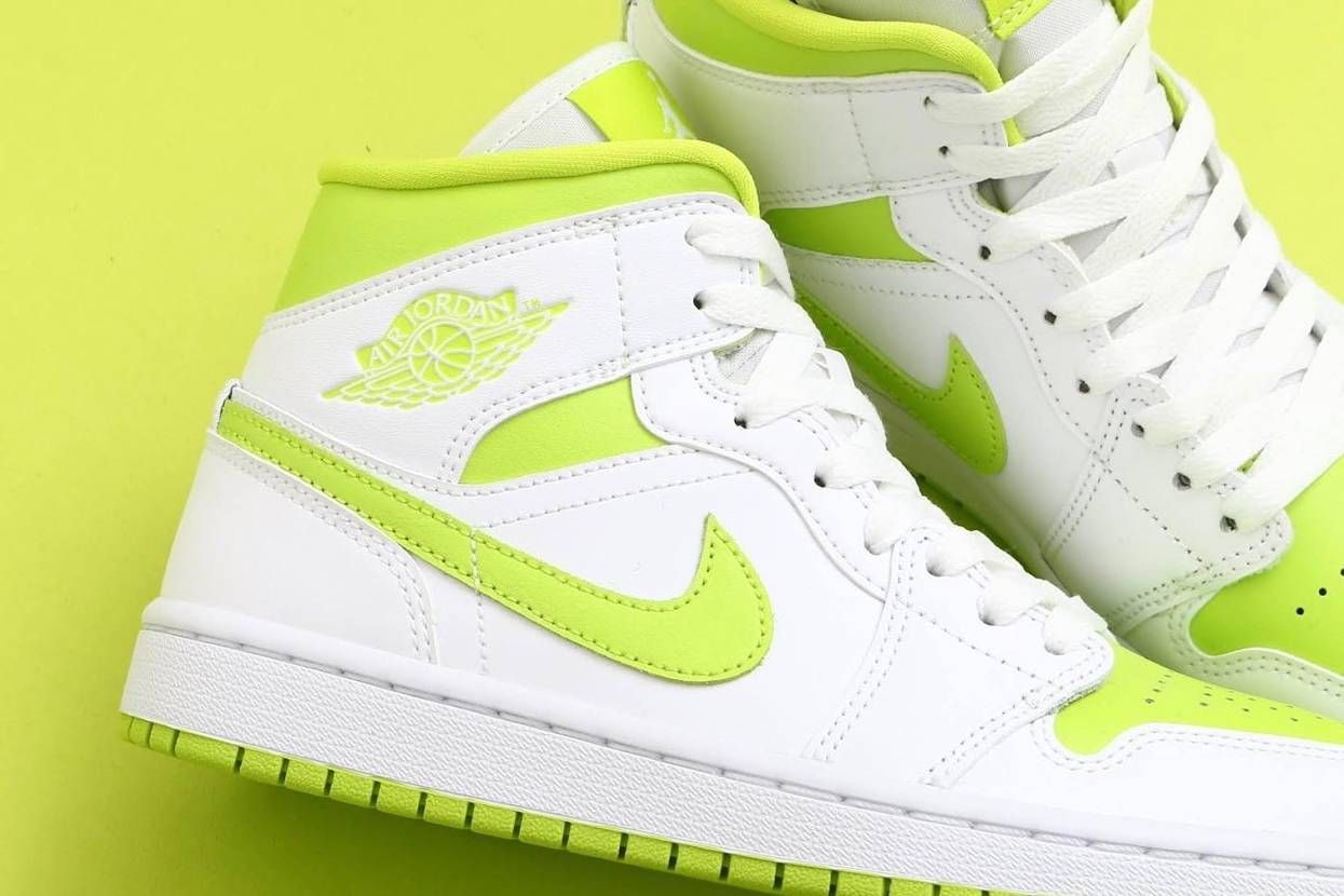 【販売リンクあり】近日発売 Nike WMNS Air Jordan 1 Mid "White Lime" 抽選/定価/販売店舗まとめ 2枚目