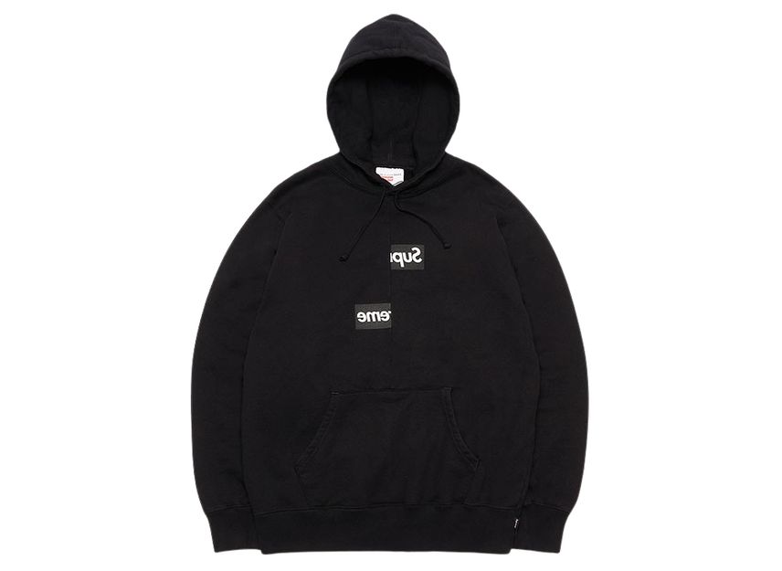 Supreme comme des garcons shirt split box logo hooded sweatshirt black best sale