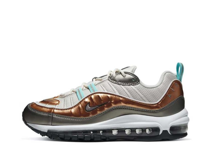 Nike air max 98 gold and white sales
