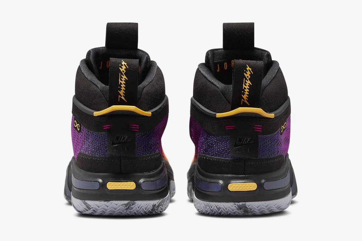 【スニダンで購入可】4/21発売 Nike Air Jordan 36 "Black/Deadly Pink/Court Purple/Laser Orange" 抽選/定価/販売店舗まとめ 7枚目