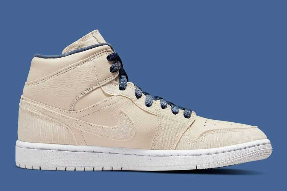 【スニダンで購入可】7/14発売 Nike WMNS Air Jordan 1 Mid "Sanddrift/Indigo" 抽選/定価/販売店舗まとめ 4枚目