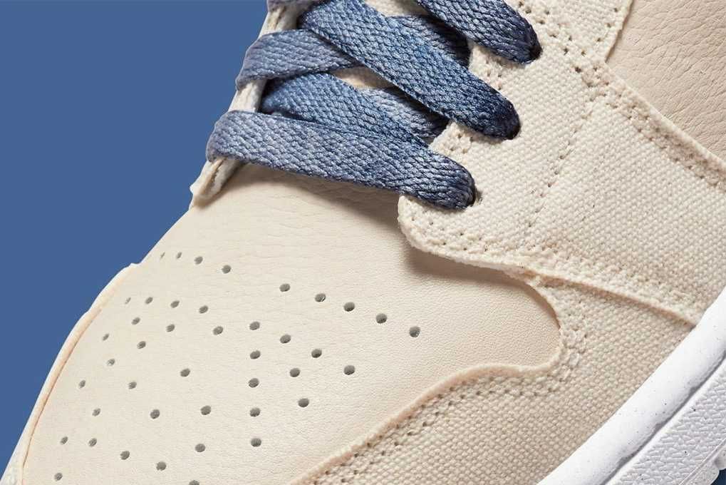 【スニダンで購入可】7/14発売 Nike WMNS Air Jordan 1 Mid "Sanddrift/Indigo" 抽選/定価/販売店舗まとめ 7枚目