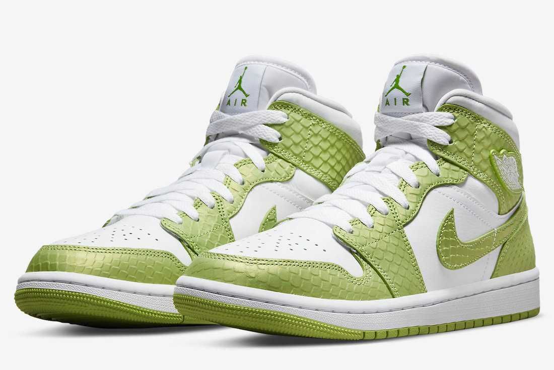 【スニダンで購入可】4/20・4/27発売 Nike WMNS Air Jordan 1 Low "Vivid Green Snakeskin"  2types 抽選/定価/販売店舗まとめ 12枚目