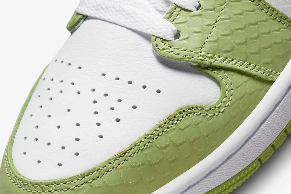 【スニダンで購入可】4/20・4/27発売 Nike WMNS Air Jordan 1 Low "Vivid Green Snakeskin"  2types 抽選/定価/販売店舗まとめ 18枚目