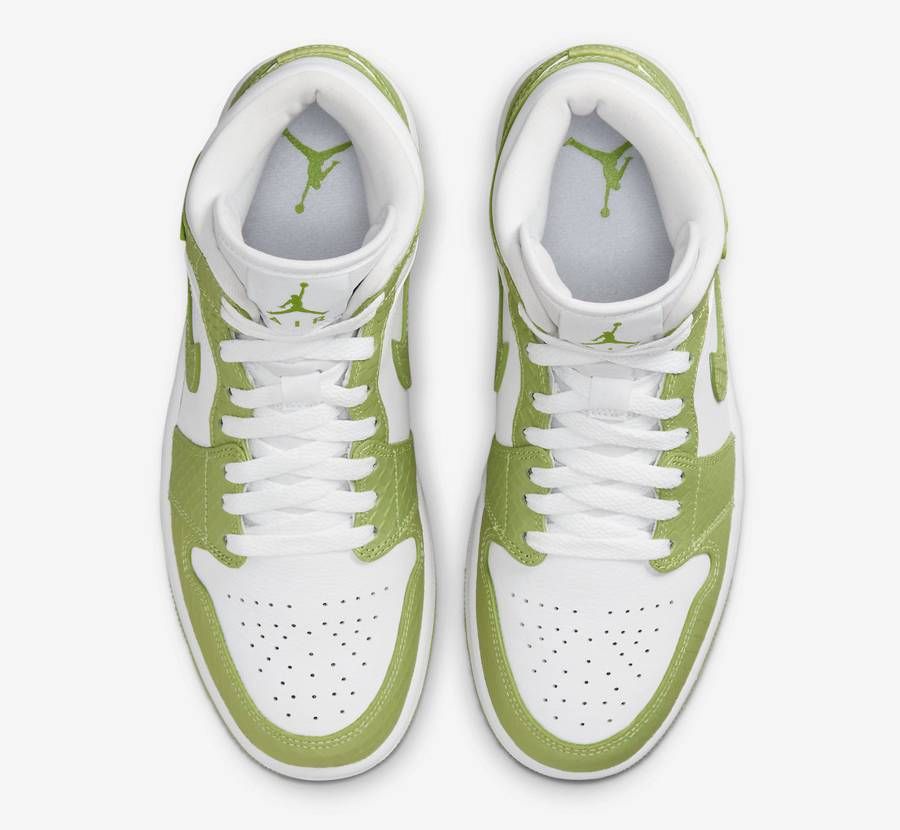 【スニダンで購入可】4/20・4/27発売 Nike WMNS Air Jordan 1 Low "Vivid Green Snakeskin"  2types 抽選/定価/販売店舗まとめ 15枚目