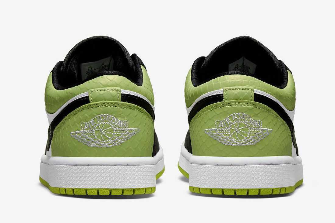 【スニダンで購入可】4/20・4/27発売 Nike WMNS Air Jordan 1 Low "Vivid Green Snakeskin"  2types 抽選/定価/販売店舗まとめ 7枚目
