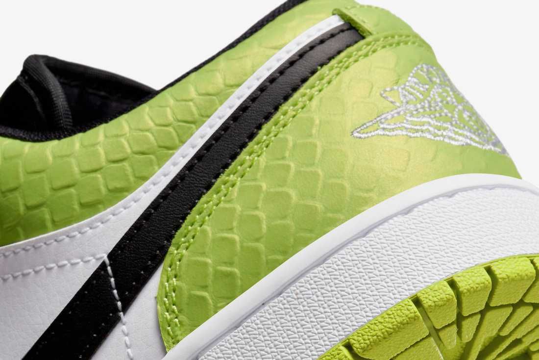 【スニダンで購入可】4/20・4/27発売 Nike WMNS Air Jordan 1 Low "Vivid Green Snakeskin"  2types 抽選/定価/販売店舗まとめ 11枚目
