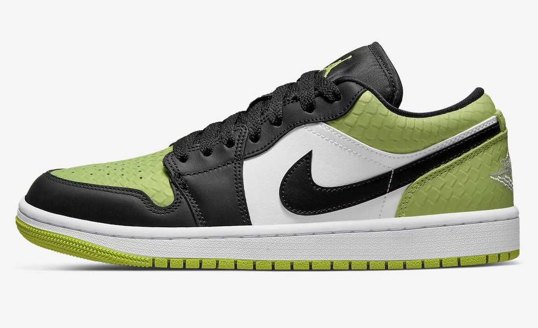 【スニダンで購入可】4/20・4/27発売 Nike WMNS Air Jordan 1 Low "Vivid Green Snakeskin"  2types 抽選/定価/販売店舗まとめ 5枚目