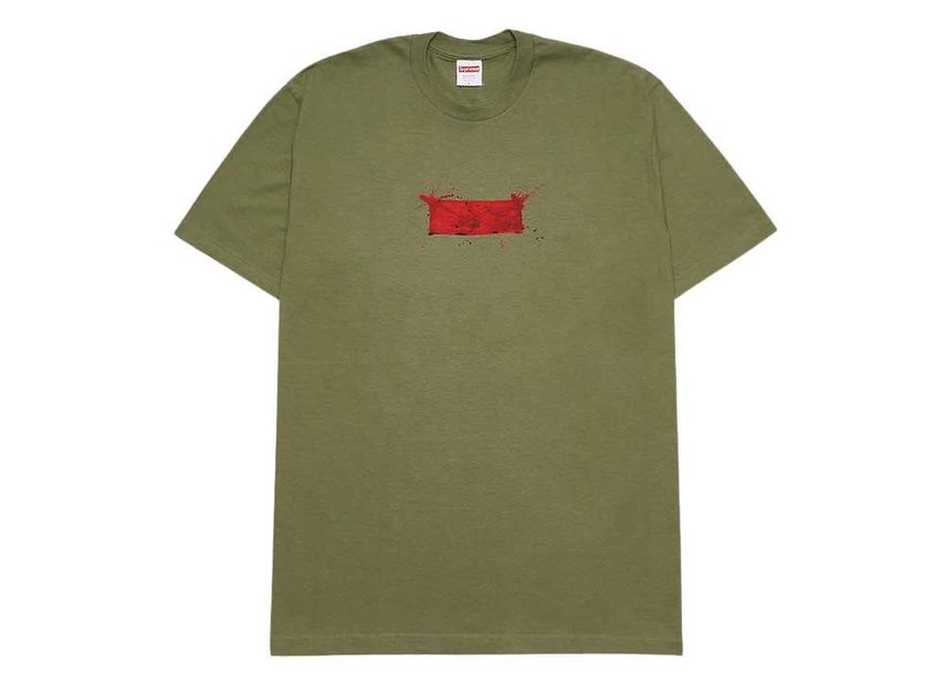 Supreme green box logo tee sales