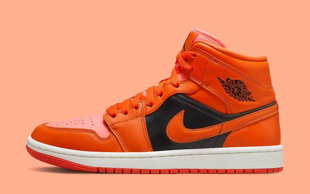 【スニダンで購入可】8/17発売 Nike WMNS Air Jordan 1 Mid SE "Orange/Black" 抽選/定価/販売店舗まとめ 4枚目