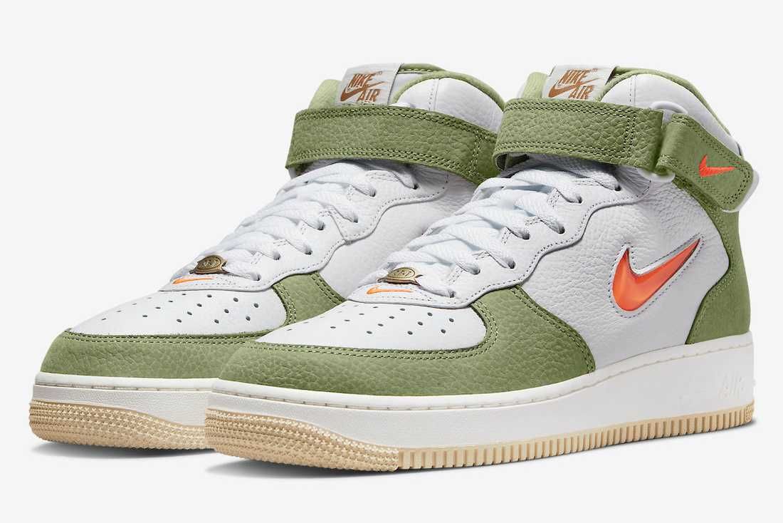 【スニダンで購入可】5/19発売 Nike Air Force 1 Mid QS "Olive Green and Total Orange" 抽選/定価/販売店舗まとめ 4枚目