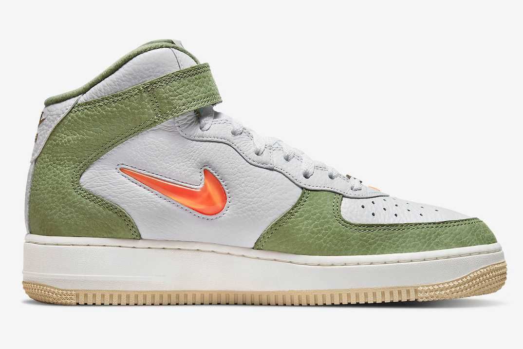 【スニダンで購入可】5/19発売 Nike Air Force 1 Mid QS "Olive Green and Total Orange" 抽選/定価/販売店舗まとめ 6枚目