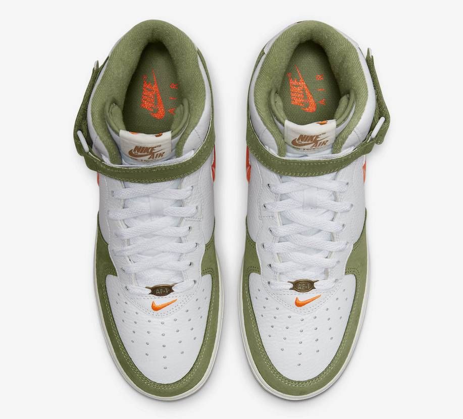 【スニダンで購入可】5/19発売 Nike Air Force 1 Mid QS "Olive Green and Total Orange" 抽選/定価/販売店舗まとめ 7枚目