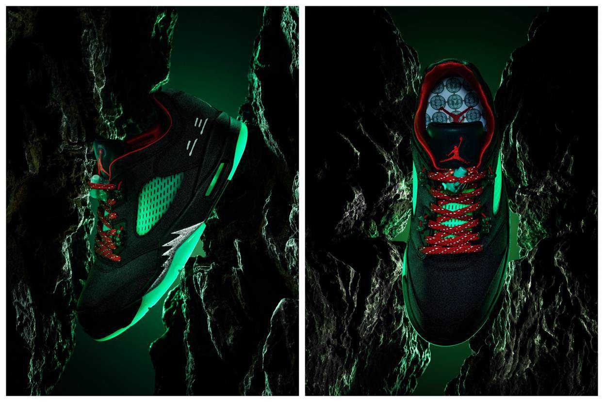 【スニダンで購入可】5/20発売 CLOT × Nike Air Jordan 5 Low "Jade 5 Low" 抽選/定価/販売店舗まとめ 2枚目