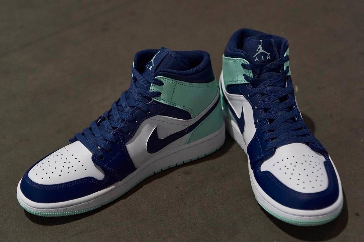 【スニダンで購入可】5/21発売 Nike Air Jordan 1 Mid "Blue Mint" 抽選/定価/販売店舗まとめ 2枚目