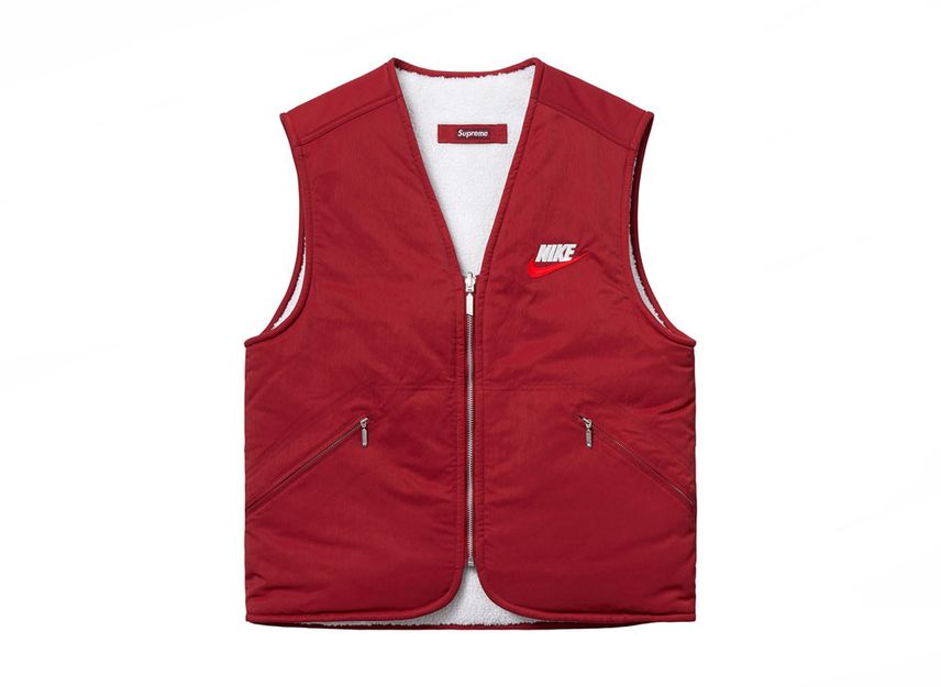 Supreme nike reversible nylon top sherpa vest