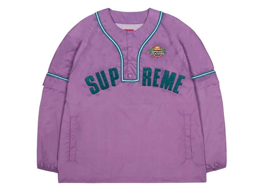 Supreme Snap-Off Sleeve L/S Baseball Top "Purple" | SNKRDUNK