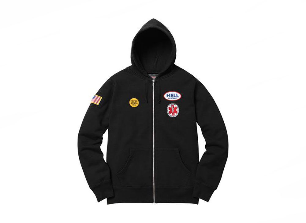 Supreme x HYSTERIC GLAMOUR Patches Zip Up Sweatshirt 