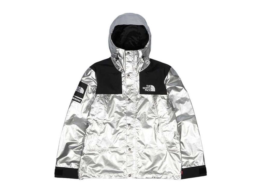 Supreme tnf sale silver jacket