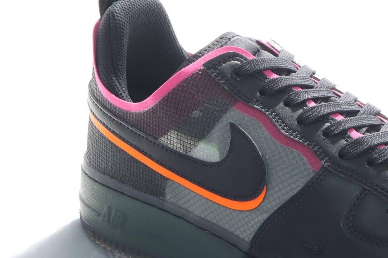 【スニダンで購入可】6/1発売 Nike Air Force 1 React "Black/Team Orange/Pink Prime" 抽選/定価/販売店舗まとめ 2枚目