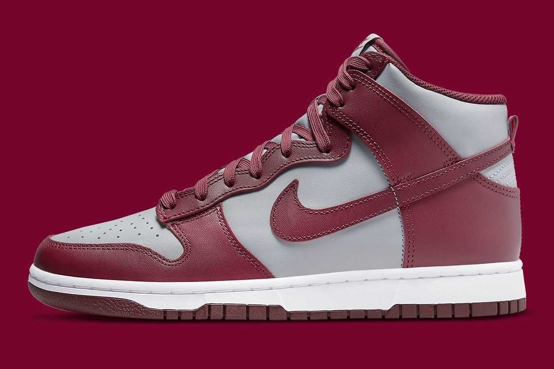 【スニダンで購入可】8/19発売 Nike Dunk High "Dark Beetroot and Wolf Grey" 抽選/定価/販売店舗まとめ 2枚目