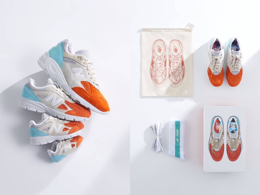 【スニダンで購入可】6/17発売 KITH × New Balance 990V2 "Cyclades" 抽選/定価/販売店舗まとめ 2枚目