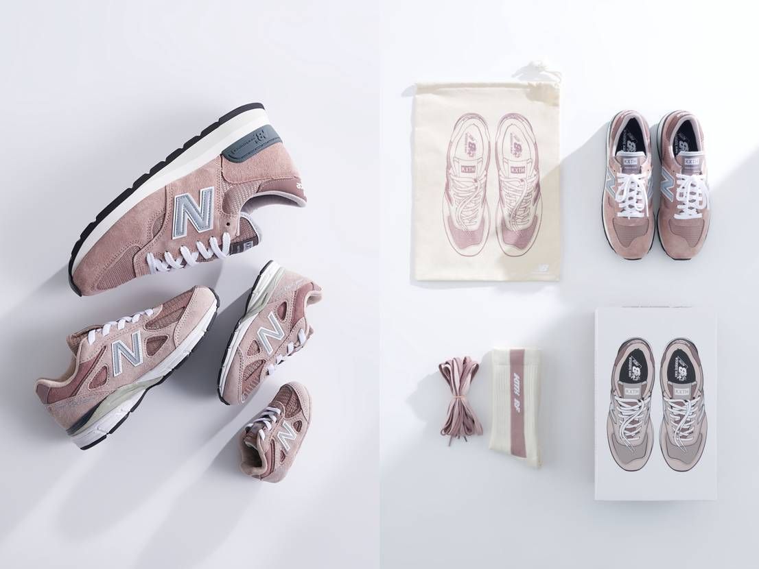 【スニダンで購入可】6/18発売 KITH × New Balance 990V1 "Dusty Rose" 抽選/定価/販売店舗まとめ 2枚目