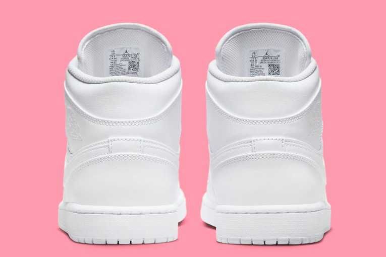 【スニダンで購入可】8/9発売 Nike WMNS Air Jordan 1 Mid "Triple White" 抽選/定価/販売店舗まとめ 5枚目