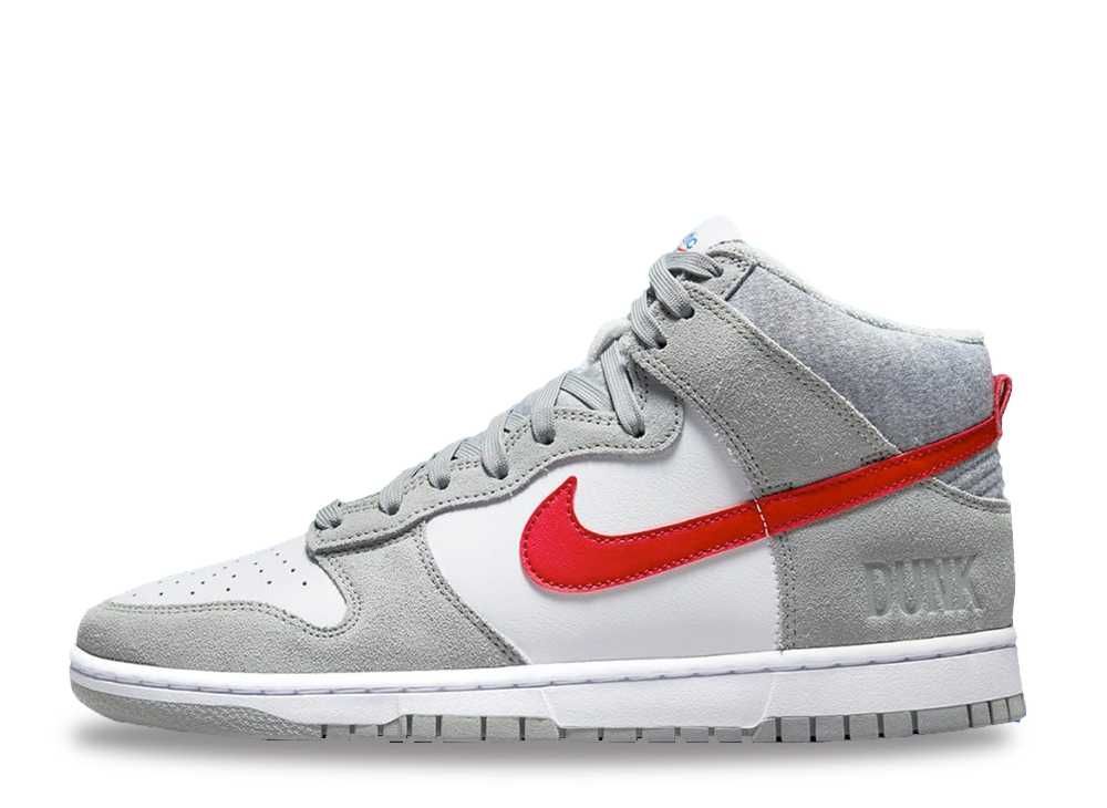 Nike Dunk High Retro SE Athletic Club Light Smoke Grey and Gym Red