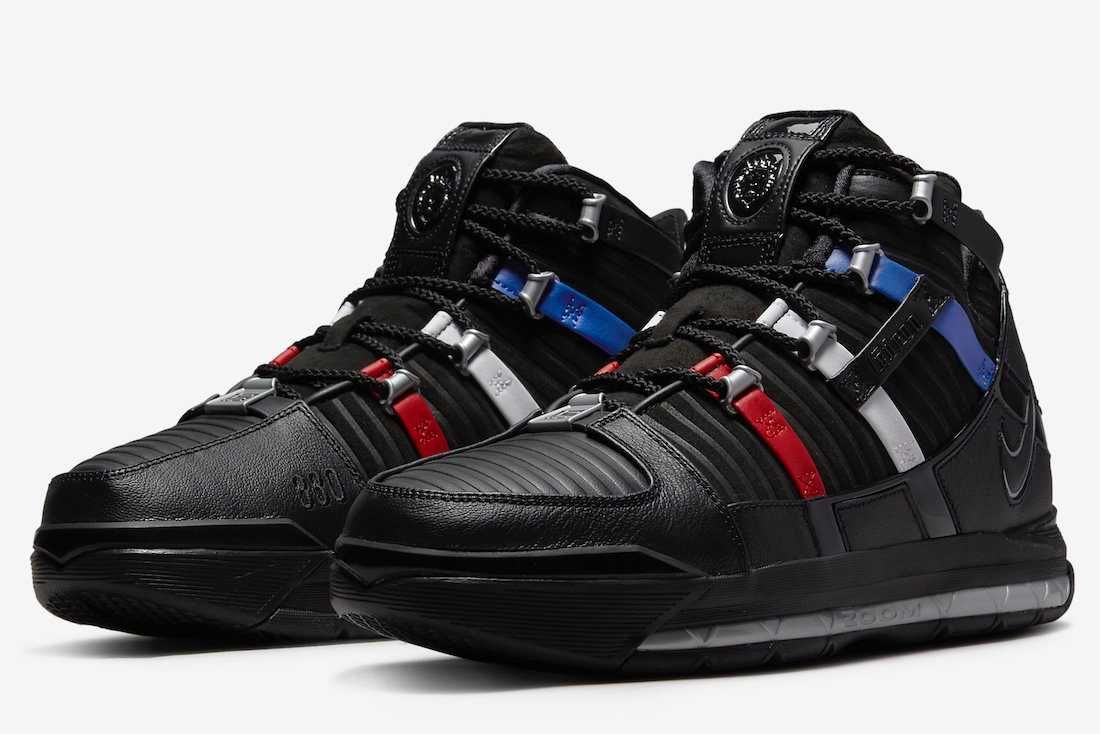 【スニダンで購入可】7/13発売 Nike Zoom LeBron 3 "Black and University Red" 抽選/定価/販売店舗まとめ 2枚目