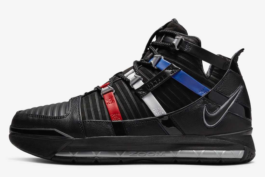 【スニダンで購入可】7/13発売 Nike Zoom LeBron 3 "Black and University Red" 抽選/定価/販売店舗まとめ 3枚目