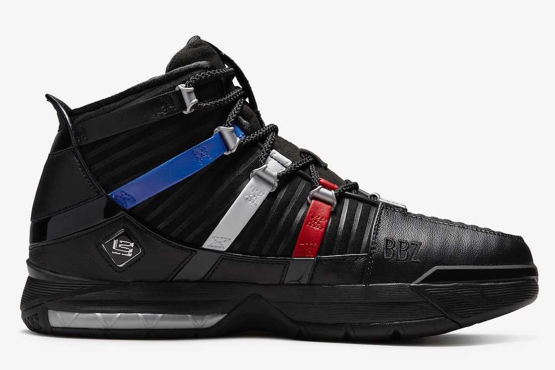 【スニダンで購入可】7/13発売 Nike Zoom LeBron 3 "Black and University Red" 抽選/定価/販売店舗まとめ 4枚目