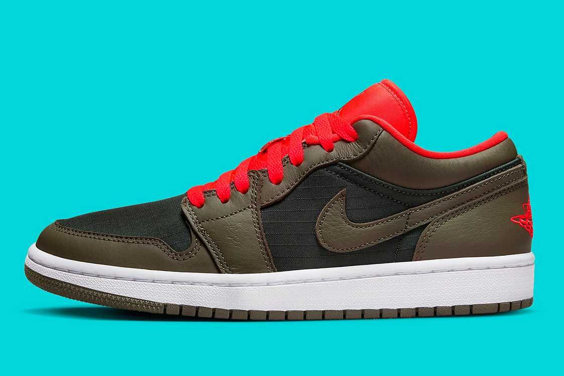 【リーク】Nike WMNS Air Jordan 1 Low "Olive/Crimson" 抽選/定価/販売店舗まとめ 2枚目